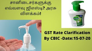 GST Rate 18% on Alcohol Based Hand Sanitizer | CBIC Clarification HSN Code:3808 In Tamil