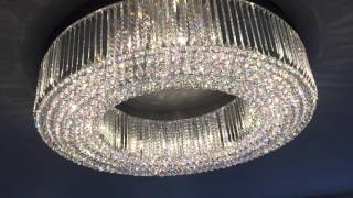 Halo Custom Bespoke Led 120cm wide crystal Chandelier By First Class Lighting