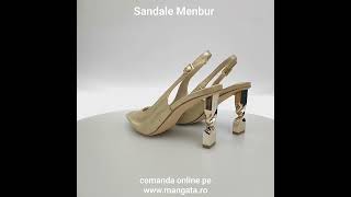 Sandale Menbur Aurii Satin Toc Metalic Lupercio