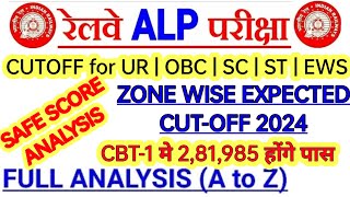 RRB ALP CBT-1 CUT OFF 2024 | RRB ALP EXPECTED CUT OFF CBT 1 2024 | RRB ALP SAFE SCORE