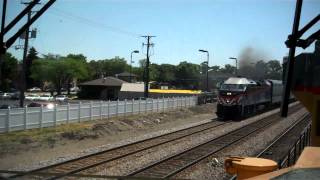 HD: Metra 416 leads MD-W 2707 with P5a hornshow! Filmed off the cab of UP 1995. Franklin Park Il.