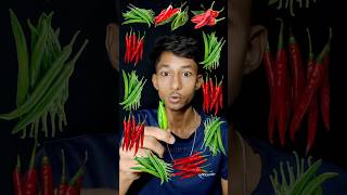 Green Chilli🫑vs🌶️Red Chilli Eating Challenge 🥵🇮🇳 #shorts #chilli #mukbang #challenge #viral