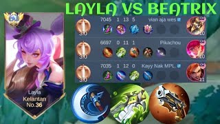 LAYLA VS BREATRX❗BUILD ONE SHOT ENEMY DELETE! FULL DAMAGE | build top 1 global Layla