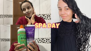 SPA DAY DA VIDA REAL: pós provas da faculdade, cuidados com acnes e cabelo cacheado 💖