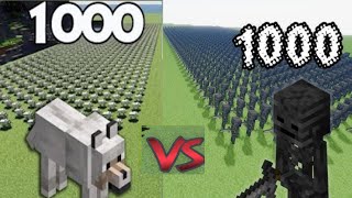 100 Wolf Vs 50 Wither Skeleton In Minecraft |