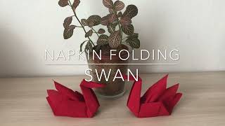 Labud od salvete, brzo i jednostavno | Napkin folding SWAN, fast & easy