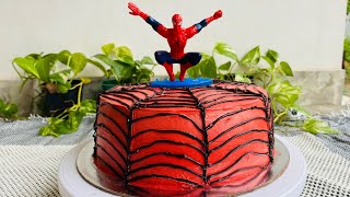 Spiderman cake without oven | easy spiderman theme cake idea | no fondant theme cake |chocolate cake