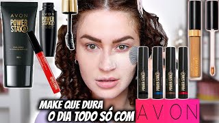 MAQUIAGEM SÓ COM AVON POWER STAY - DURA O DIA TODO MESMO? TESTEI POR 12 HORAS!