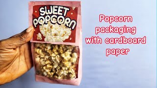 Popcorn packaging with cardboard paper