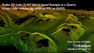 Kudan 3D-Lidar SLAM Point Cloud Example - Vehicle - Quarry