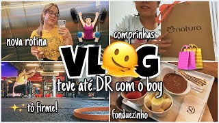 VLOG | DR com o BOY, NOVA ROTINA + ACADEMIA, COMPRINHAS, FONDUE E RECONCILIAÇÃO ✨ | Por @ClickdaJu