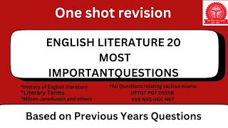 TGT ENGLISH LITERATURE _ BY TGT PGT BY GAURAV SIR #dsssb2024 #englishliterature #pgttgtprt