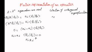 Matrix representation of an operator