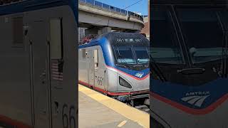 Amtrak Northeast Regional departs South Station with a horn salute! #mbta #amtrak #northeastcorridor