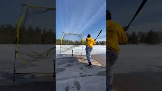 96 MPH exit velo in the snow with a cheap bat