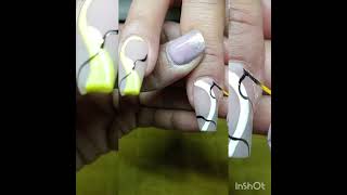 Neon Spring Nail Swirls Art | Abstract art | Short tutorial Video