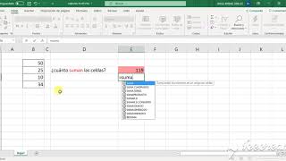 Mini-cápsula 15: EXCEL. Cómo SUMAR escribiendo la función