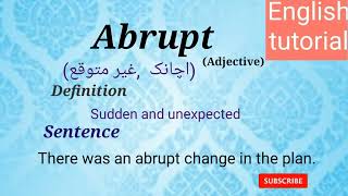 abrupt/meaning, sentence, pronunciation/word of the day/learn  English Vocabulary/English tutorial