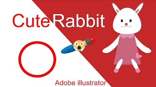 Design a cute rabbit cartoon in Adobe Illustrator !  @ARiNSAESTHETiC