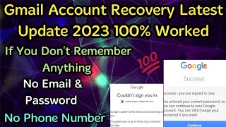 Google Account Recovery Without Any Verification Latest Update 2023 Within 2 Minutes | Gmail Recover