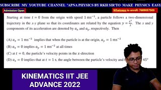 GOOD QUESTION OF KINEMATICS OF IIT JEE ADVANCE-2020