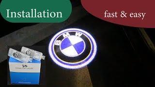 ★★ How to Install Door LED Laser Emblem Shadow 3D Lights BMW - Projector Logo Lights -