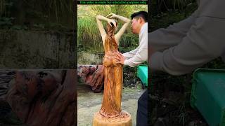 देखिए पेड़ से बनाया कीमती मूर्ति 🤯 Wood working with art handcraft ideas | skill-art #shorts