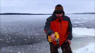 Cordless Drill Ice Auger Adapter In Action