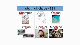 sh, ti, ci, ch, ce - [ ʃ ] and the sounds or phonemes