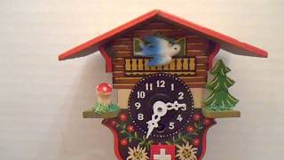 Vintage Swiss Chalet Miniature Novelty Cuckoo Wall Clock