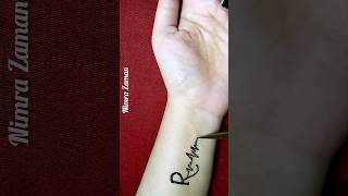 #shorts "R " letter heartbeat 💓 henna tattoo on wrist #mehndi #henna #viralvideo