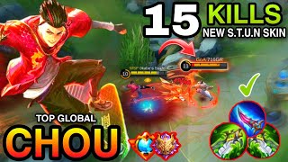 Chou New S.T.U.N Skin Full Effects |Chou Gameplay| |Best Build| Top Global By: 0kabe's Student -MLBB