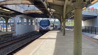 Amtrak Northeast regional and Acela trains at Baltimore Penn station