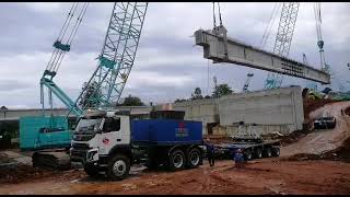 pemasangan girder untuk jembatan