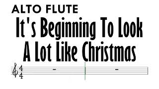 It's Beginning To Look  A Lot Like Christmas ALTO FLUTE Sheet Music Backing Track Partitura