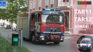 Tartu 11 and Tartu 12 (reserve) + Ambulance Responding & On-Scene. Tartu pääste ja kiirabi