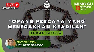 Ibadah Live Streaming | Minggu 18 September 2022 | POUK GKPO Sulaiman |