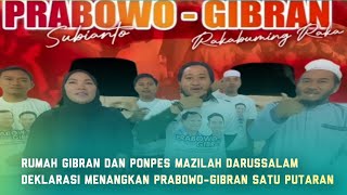 Rumah Gibran Dan Ponpes Mazilah Darussalam Deklarasi Menangkan Prabowo-Gibran Satu Putaran