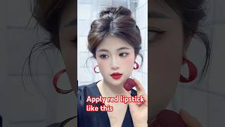 How To apply Red Lipstick 💄😍||#redlipstick#makeuphacks #beauty