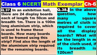 Class 6 Math Ch-6 Q 37|Q 38 Math NCERT Exemplar Solution|MATH|NCERT|Mensuration|CBSE|Chapter 6|NCERT