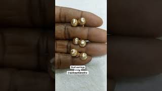 18karat Italian gold stud earrings are available for next day delivery.