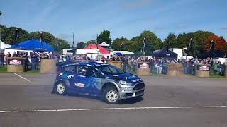 Elfyn Evans doing Donuts in an R5 Ford Fiesta