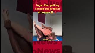 Logan Paul getting choked out by Israel Adesanya 😳😳😳 #boxing