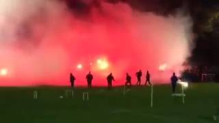 Pyro beim Abschlusstraining: Eintracht Braunschweig - Hannover 96