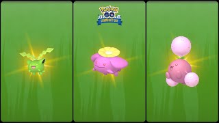 Pokemon Go: Evolving Shiny Hoppip into Shiny Skiploom & Shiny Jumpluff (C-Day Ex-Move Acrobatics)