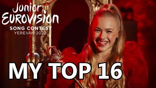 Junior Eurovision 2022 | MY TOP 16 (before the show) | From Poland