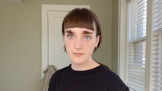 cutting my hair and looking insane (i did cut my bangs too short)