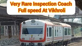 Very Rare Inspection Coach Full speed At Vikhroli Railway Station | #indianrailway | #viralvideo |