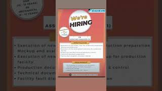 #daikin#job#hiring#latest#vacancy#process#engineering#assistant#manager#share#resume#sricity#aps#1m⚡