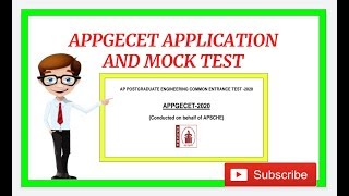 APPGECET||Appgecet application date and mock test explanation